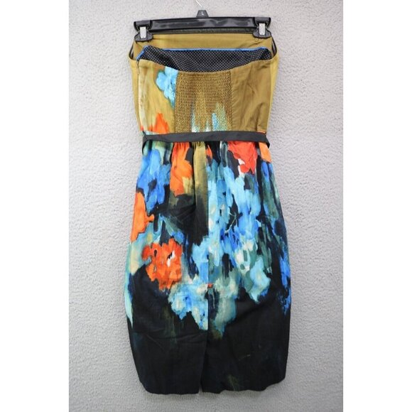 Moulinette Soeurs-Anthropologie Strapless Silk Blend Watercolor Dress-Size 4 - Picture 10 of 14